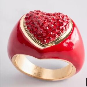 Torrid Radiant Red Heart Ring with Gold Detailing size 11